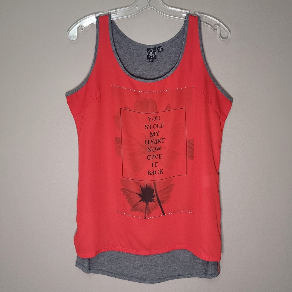 M | toi & moi | Graphic Rhinestone Tank Top